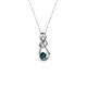 2 - Neoma Blue and White Diamond Love Knot Slider Pendant 