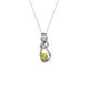 2 - Neoma Yellow and White Diamond Love Knot Slider Pendant 