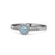 1 - Luvena Aquamarine and Diamond Halo Promise Ring 