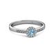 2 - Luvena Aquamarine and Diamond Halo Promise Ring 