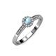 3 - Luvena Aquamarine and Diamond Halo Promise Ring 