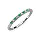 3 - Emlynn 2.00 mm Emerald and Diamond 10 Stone Wedding Band 