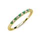 3 - Emlynn 2.00 mm Emerald and Diamond 10 Stone Wedding Band 