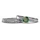 1 - Merlyn Classic Diamond and Lab Created Alexandrite Bridal Set Ring 