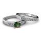 2 - Merlyn Classic Diamond and Lab Created Alexandrite Bridal Set Ring 