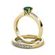 3 - Merlyn Classic Diamond and Lab Created Alexandrite Bridal Set Ring 