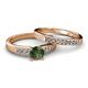 2 - Merlyn Classic Created Alexandrite and Diamond Bridal Set Ring 