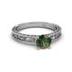 4 - Florie Classic 6.50 mm Round Created Alexandrite Solitaire Engagement Ring 