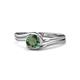1 - Elena Signature 5.50 mm Round Lab Created Alexandrite Bypass Solitaire Engagement Ring 