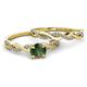 3 - Mayra Desire Diamond and Lab Created Alexandrite Infinity Bridal Set Ring 