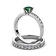 3 - Ronia Classic Diamond and Lab Created Alexandrite Bridal Set Ring 