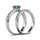 4 - Ronia Classic Diamond and Lab Created Alexandrite Bridal Set Ring 