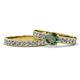1 - Ronia Classic Diamond and Lab Created Alexandrite Bridal Set Ring 