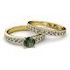 2 - Ronia Classic Diamond and Lab Created Alexandrite Bridal Set Ring 
