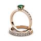 3 - Ronia Classic Diamond and Lab Created Alexandrite Bridal Set Ring 