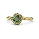 1 - Aerin Desire 6.50 mm Round Lab Created Alexandrite Bypass Solitaire Engagement Ring 