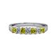 1 - Evia 3.00 mm Princess Cut Yellow and White Diamond 7 Stone Wedding Band 