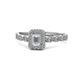 1 - Gloria Prima Emerald Cut Diamond Halo Engagement Ring 