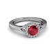 9 - Lyneth Desire Ruby and Diamond Halo Engagement Ring 