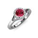 10 - Lyneth Desire Ruby and Diamond Halo Engagement Ring 
