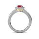 11 - Lyneth Desire Ruby and Diamond Halo Engagement Ring 