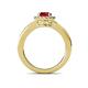 5 - Lyneth Desire Ruby and Diamond Halo Engagement Ring 