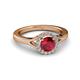 3 - Lyneth Desire Ruby and Diamond Halo Engagement Ring 