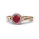 8 - Lyneth Desire Ruby and Diamond Halo Engagement Ring 