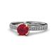 1 - Aziel Desire Ruby and Diamond Solitaire Plus Engagement Ring 