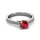 3 - Aziel Desire Ruby and Diamond Solitaire Plus Engagement Ring 