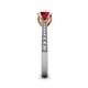 6 - Aziel Desire Ruby and Diamond Solitaire Plus Engagement Ring 