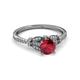 3 - Katelle Desire Ruby and Diamond Engagement Ring 