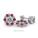 1 - Serena 2.00 mm Round Ruby and Diamond Jacket Earrings 