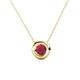 Arela 5.00 mm Round Ruby Donut Bezel Solitaire Pendant Necklace 