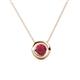 Arela 5.00 mm Round Ruby Donut Bezel Solitaire Pendant Necklace 