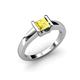 3 - Izna Princess Cut Lab Created Yellow Sapphire Solitaire Engagement Ring 