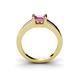 4 - Izna Princess Cut Lab Created Pink Sapphire Solitaire Engagement Ring 