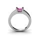 4 - Izna Princess Cut Lab Created Pink Sapphire Solitaire Engagement Ring 