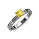 3 - Cael Classic 5.5 mm Princess Cut Lab Created Yellow Sapphire Solitaire Engagement Ring 