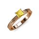 3 - Cael Classic 5.5 mm Princess Cut Lab Created Yellow Sapphire Solitaire Engagement Ring 