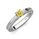 4 - Kaelan 6.00 mm Princess Cut Lab Created Yellow Sapphire Solitaire Engagement Ring 