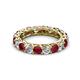 2 - Lucida 4.10 ctw (3.80 mm) Round Ruby and Natural Diamond Eternity Band 