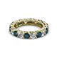 2 - Lucida 3.90 ctw (3.80 mm) Round London Blue Topaz and Natural Diamond Eternity Band 