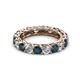 2 - Lucida 3.90 ctw (3.80 mm) Round London Blue Topaz and Natural Diamond Eternity Band 