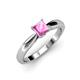 4 - Adsila Lab Created Pink Sapphire Solitaire Ring 