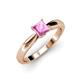 4 - Adsila Lab Created Pink Sapphire Solitaire Ring 