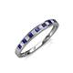 3 - Aqilia 2.00 mm Blue Sapphire and Diamond 13 Stone Wedding Band 