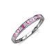 3 - Aqilia 2.00 mm Pink Sapphire and Diamond 13 Stone Wedding Band 