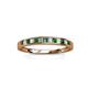 2 - Aqilia 2.00 mm Diamond and Chatham Created Emerald 13 Stone Wedding Band 