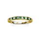 2 - Aqilia 2.00 mm Diamond and Chatham Created Emerald 13 Stone Wedding Band 